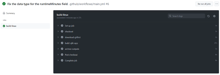 Github Action output for Qlik Sense build alter-text